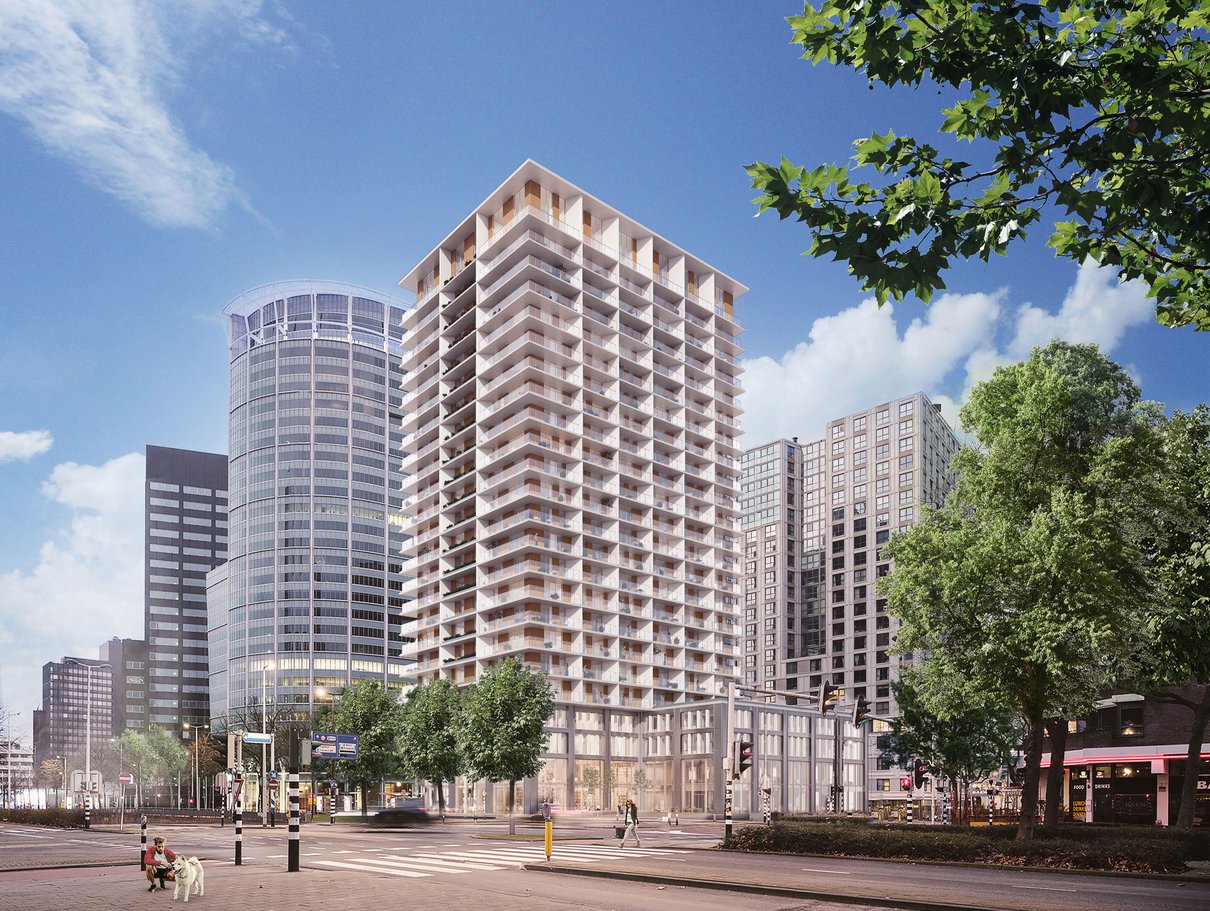 Impressie van de nieuwe woontoren op Blaak 333