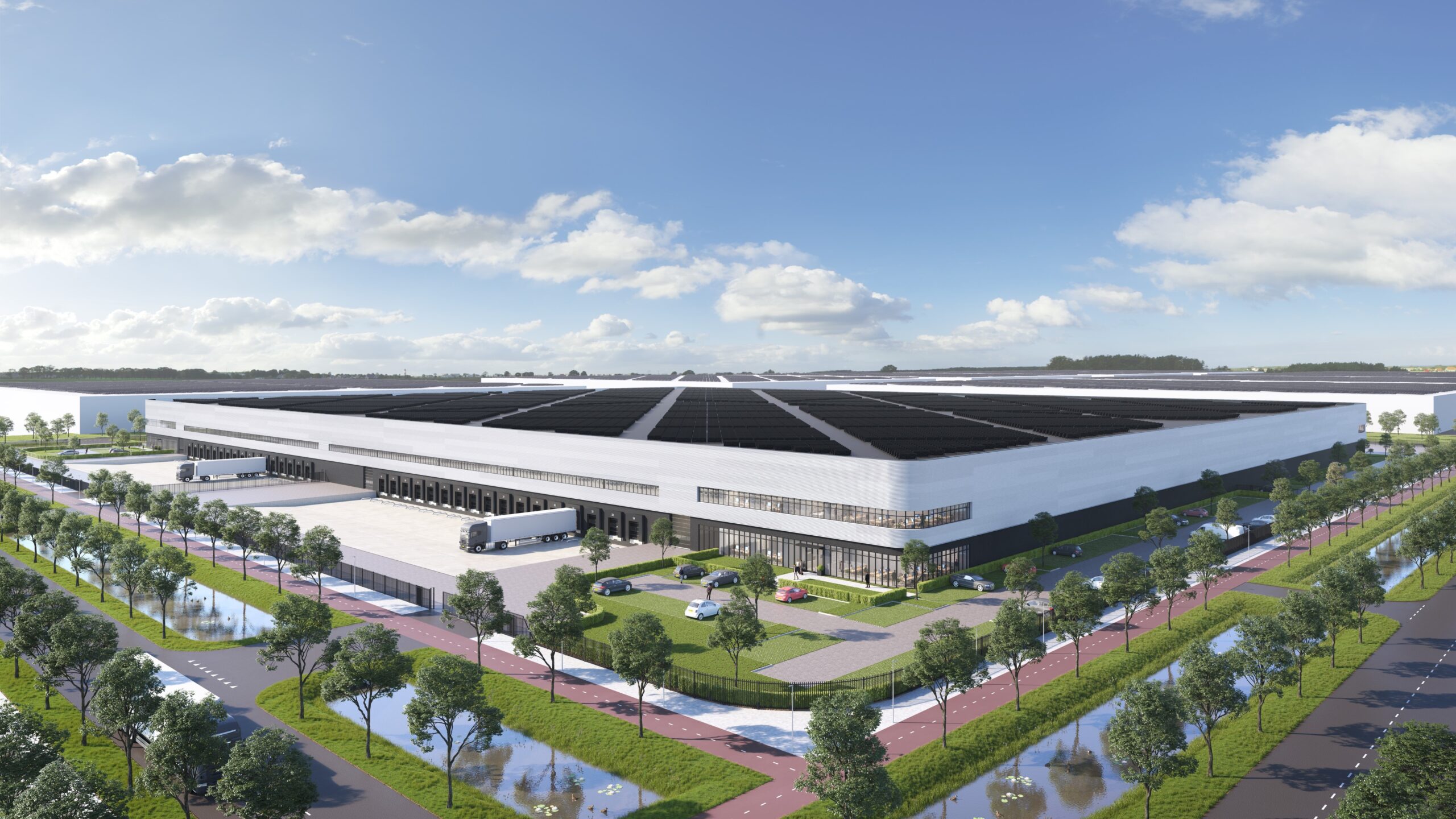 Een volledig zelfvoorzienend dc van Intospace op Schiphol Trade Park.