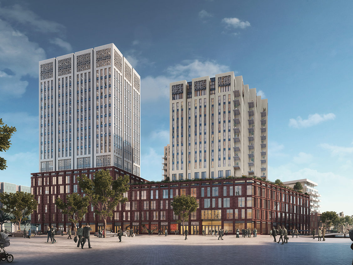 De Lorentz bij station Leiden Centraal heeft een bruto vloeroppervlak van 36.000 m2. Daarvan komt het grootste deel op het conto van 167 appartementen. Heineken huurt een toren met 5.500 m2 kantoorruimte en retail.