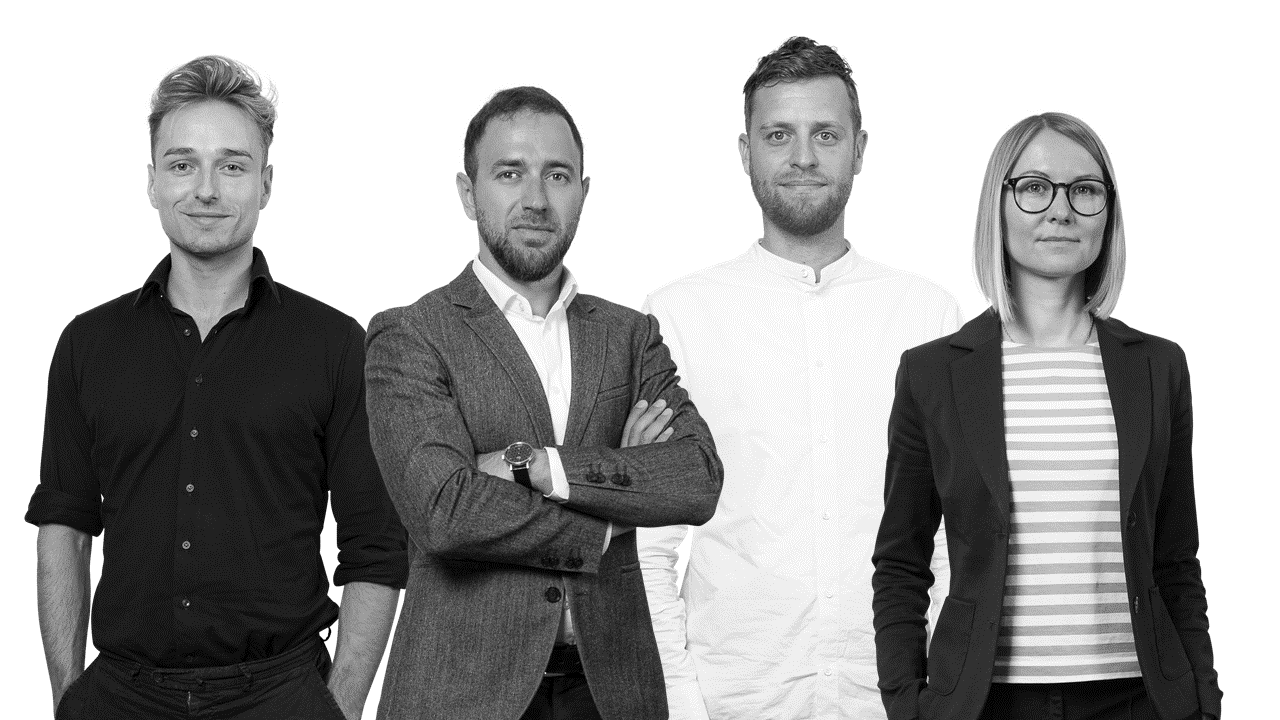 Casper Scheltes, Gleb Stambrovsky, Teun Loeffen en Natalia Reuk (van links naar rechts)