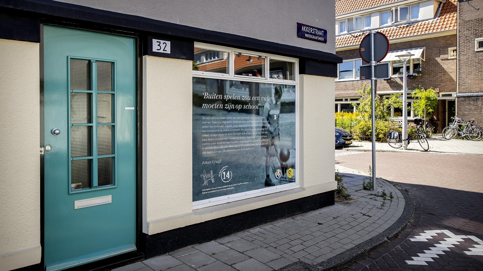 Het geboortehuis van Johan Cruijff in Betondorp. Foto: ANP / Koen van Weel