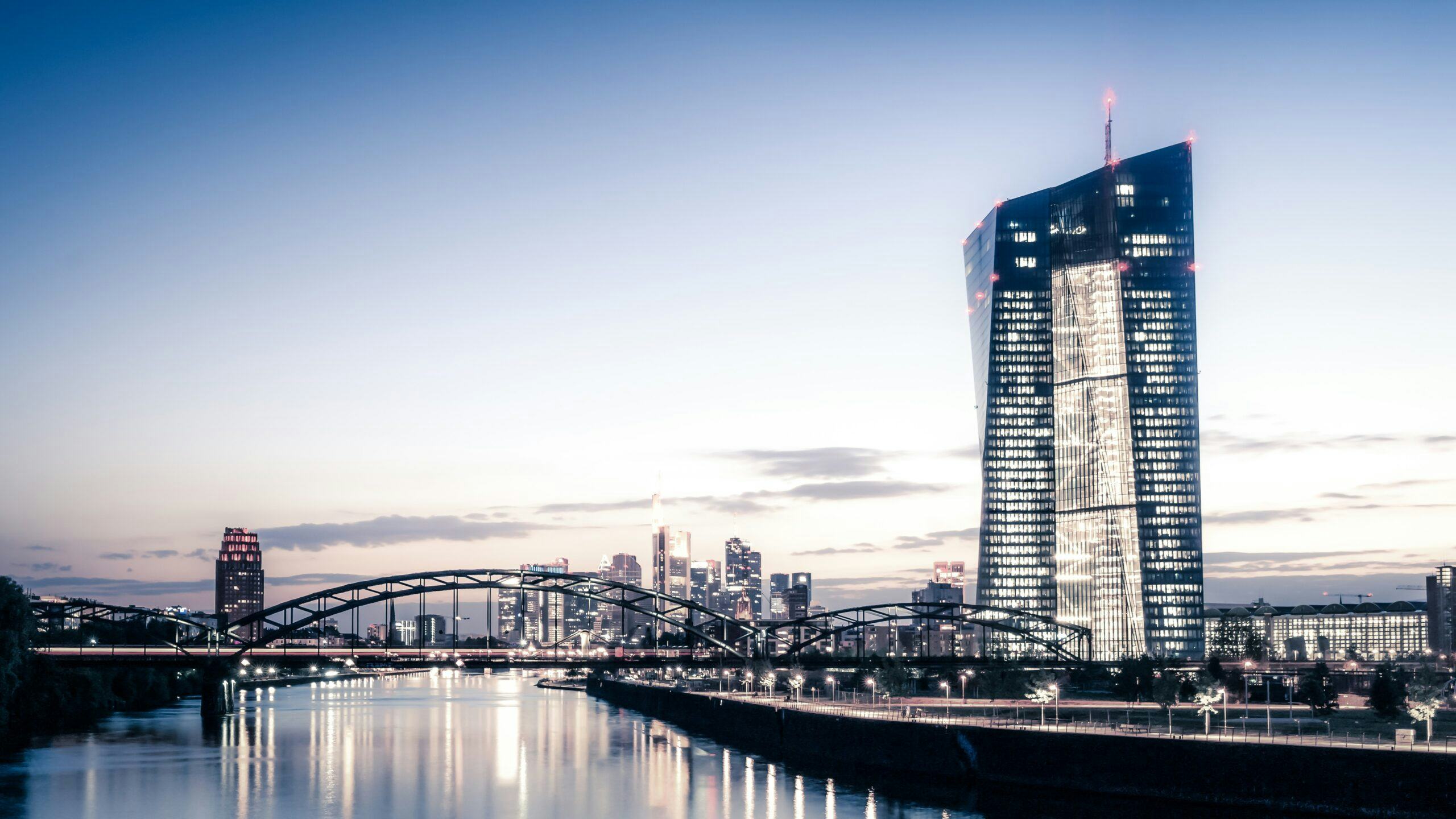 Het kantoor van de Europese Centrale Bank in Frankfurt