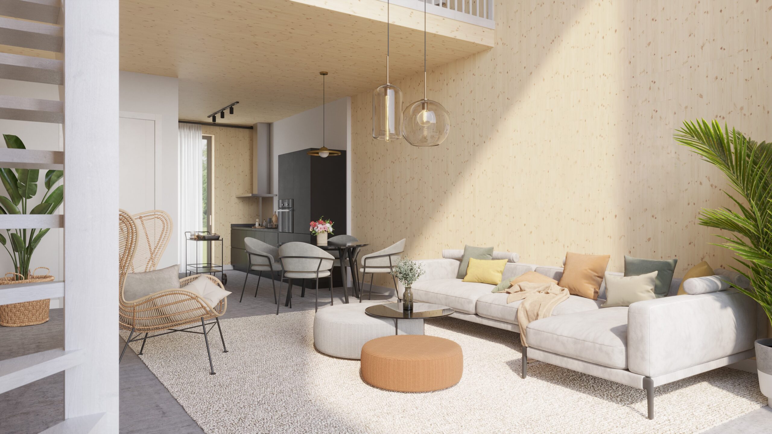 Impressie van een woning in het Hof van Duurzaamheid in Amersfoort.