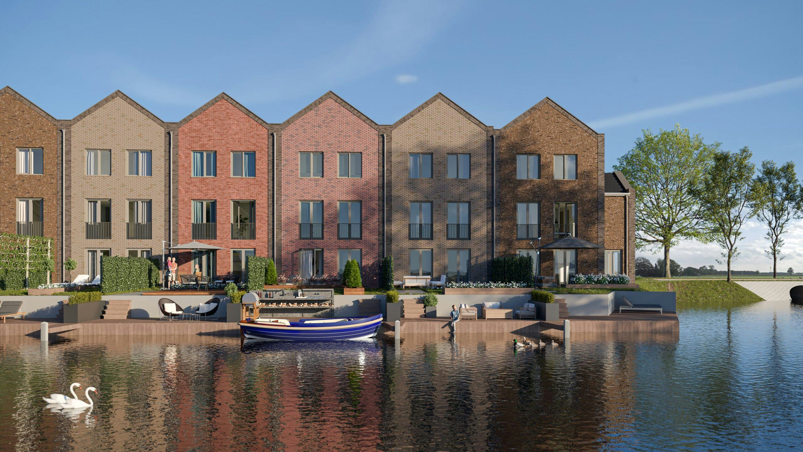 Waterfront Drachtstervaart in Drachten. De gemeente was bereid ontwikkelaar VanWonen flexibiliteit te bieden en het project op te knippen.