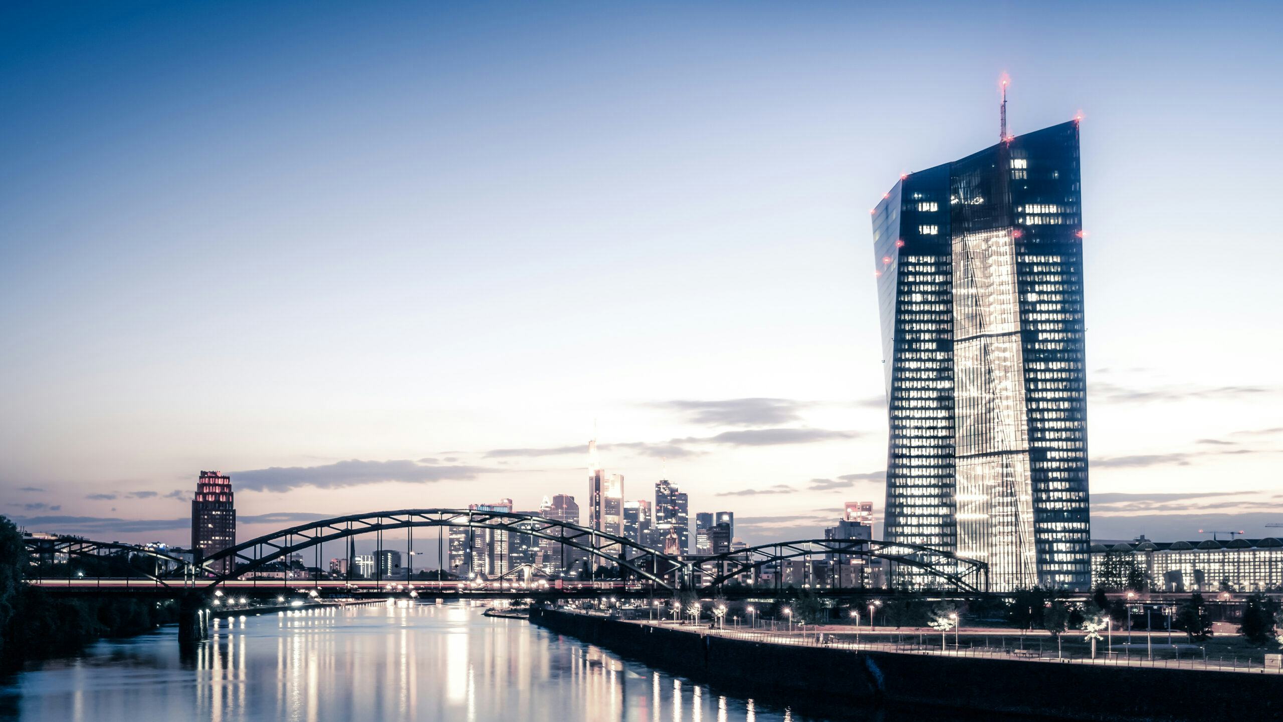 Het hoofdkantoor van de Europese Centrale Bank in Frankfurt.