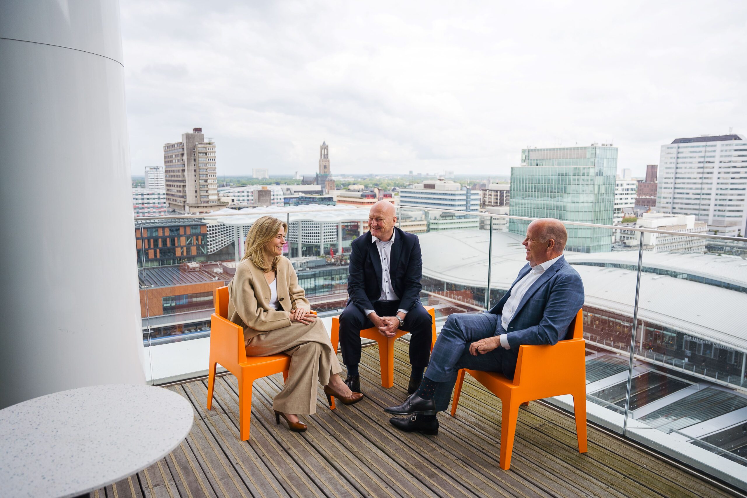 Maud Visschedijk, Wouter de Bever en Bas Rutten. 