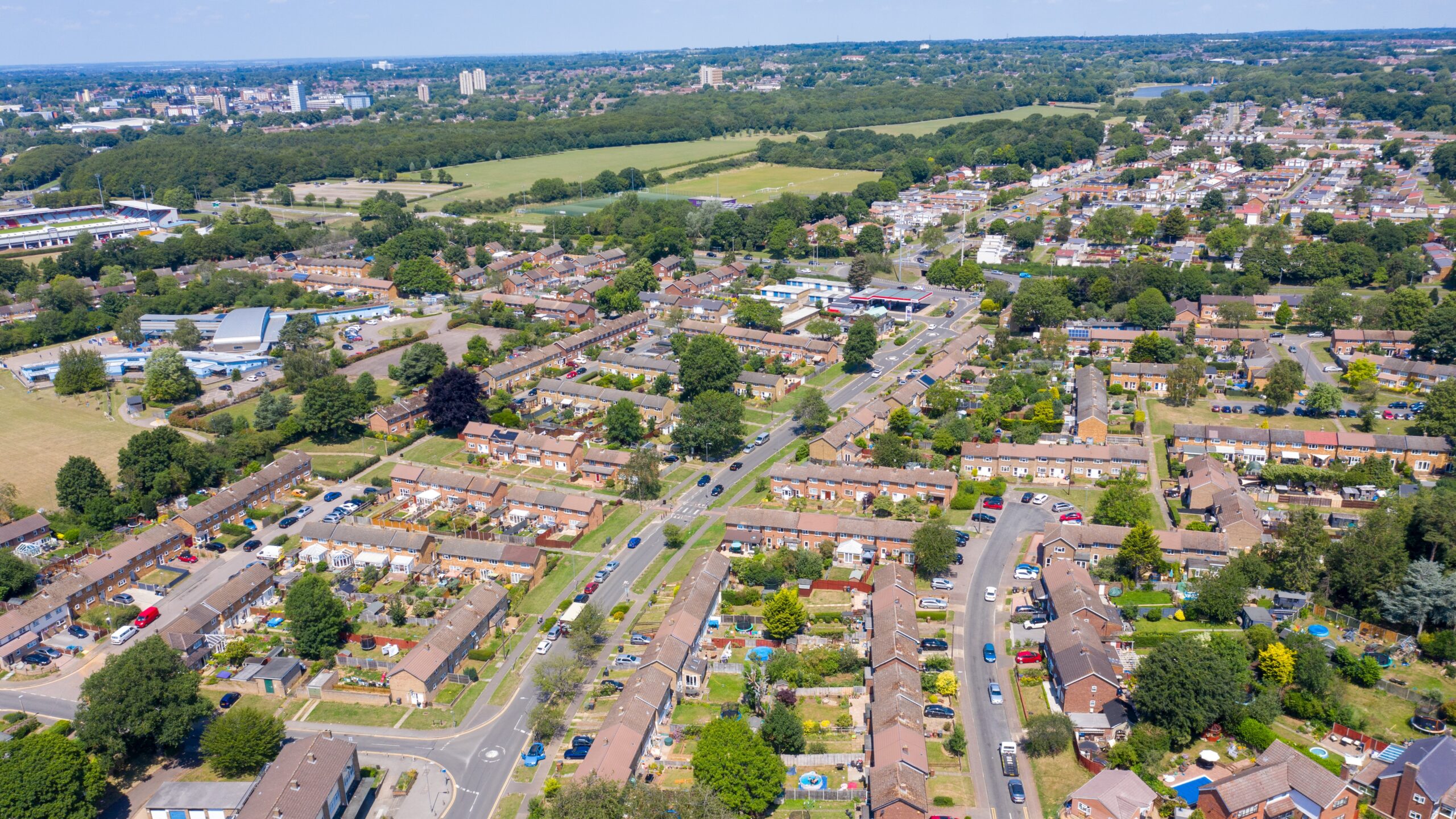 De Britse Labour-regering overweegt de bouw van meer nieuwe steden, zoals Stevenage, ten noorden van Londen. 