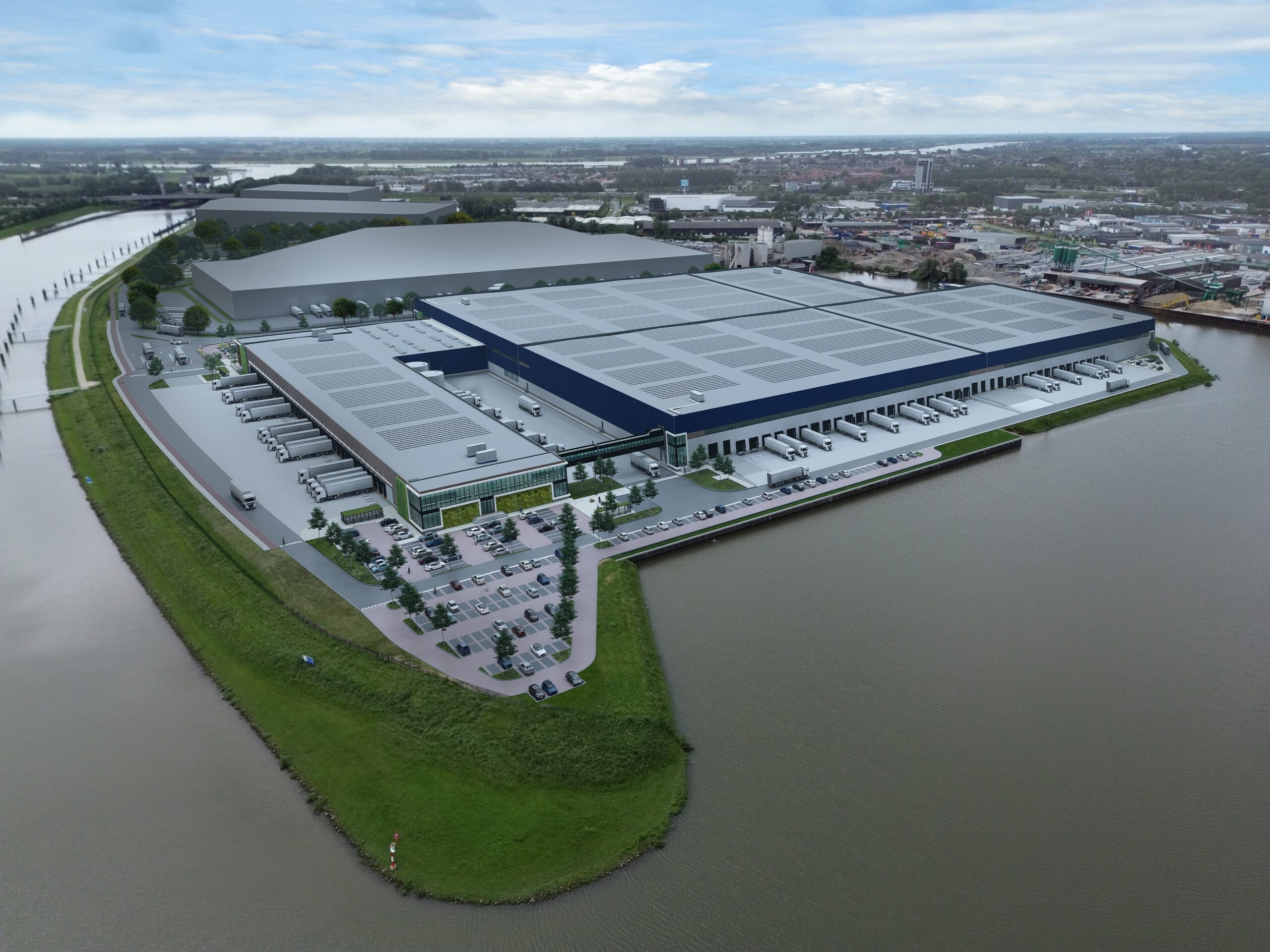 Het nieuwe Intergamma distributiecentrum in Tiel. Foto: Montea