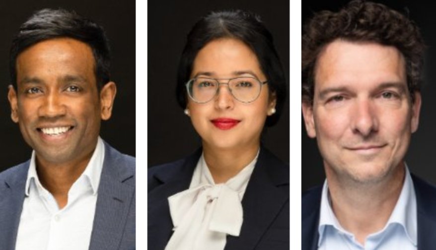 Sathees Kengatharam, Sandra Singh en Frank van Nus