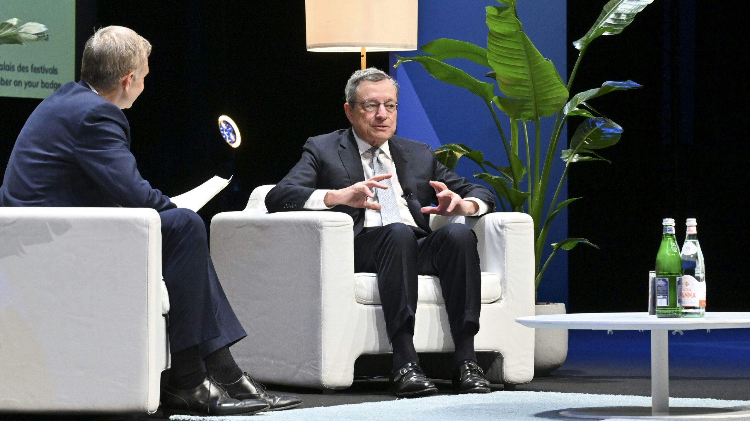 Voormalig President van de Europese Centrale Bank Mario Draghi tijdens Mipim 2025. Beeld: S. d'Halloy/Image&co