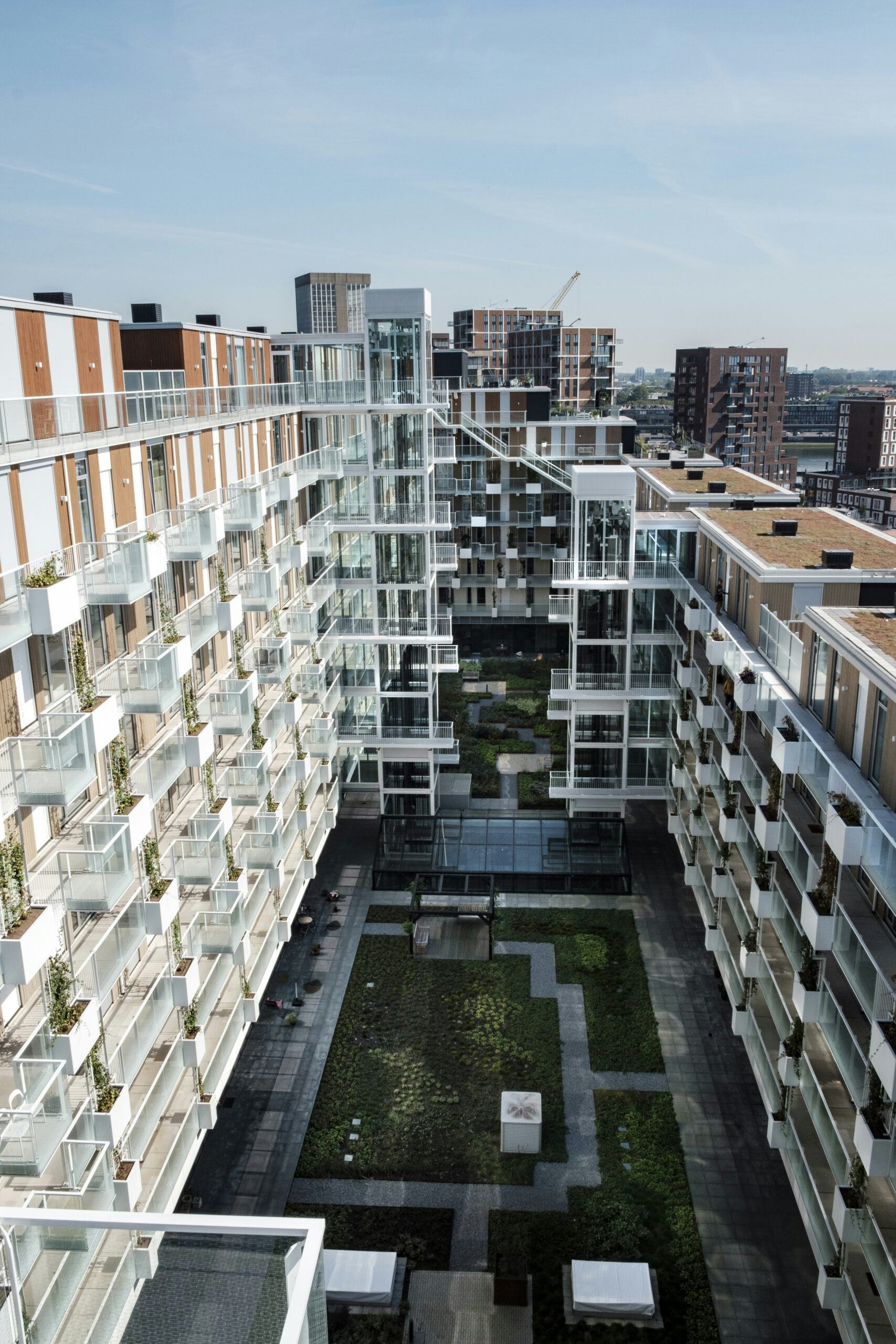 Gezamenlijke binnentuin Fenix I, Katendrecht, Rotterdam