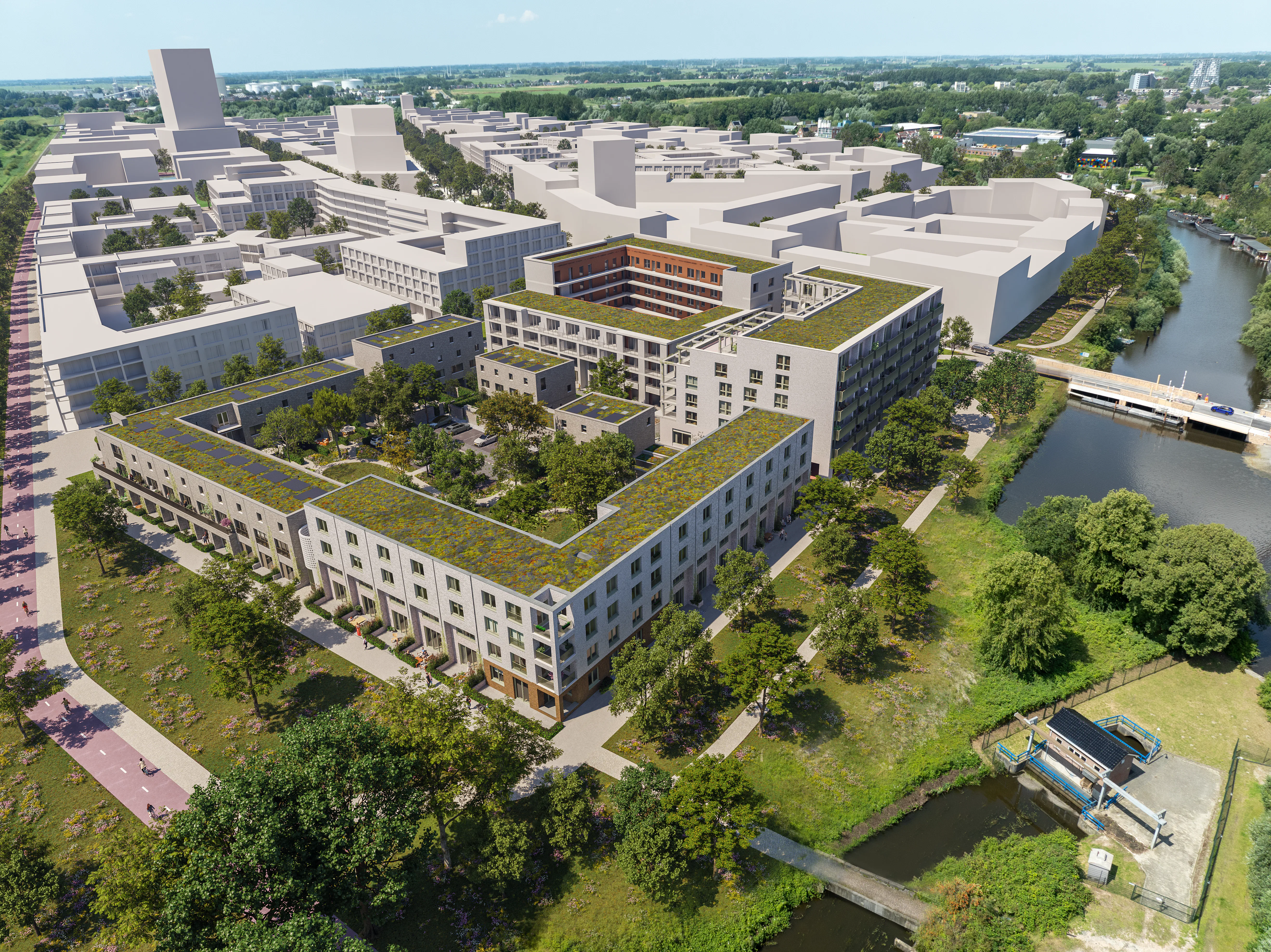 Suikerzijde, een stadsdeel in ontwikkeling op het terrein van de voormalige Suikerfabriek in Groningen.