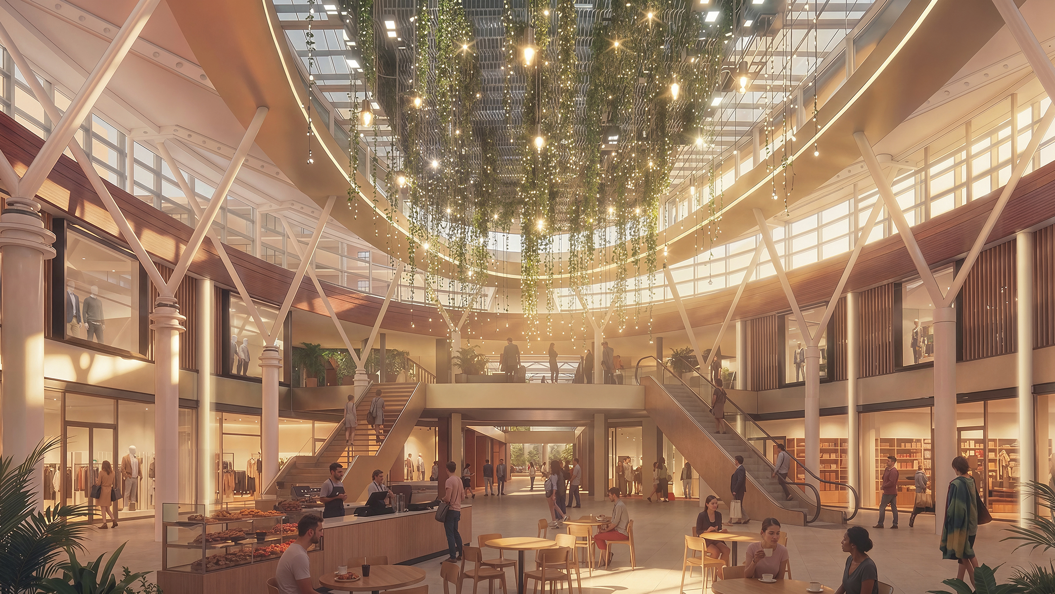 Beeld: impressie van winkelcentrum Hart van Bogaard in Rijswijk na transformatie.